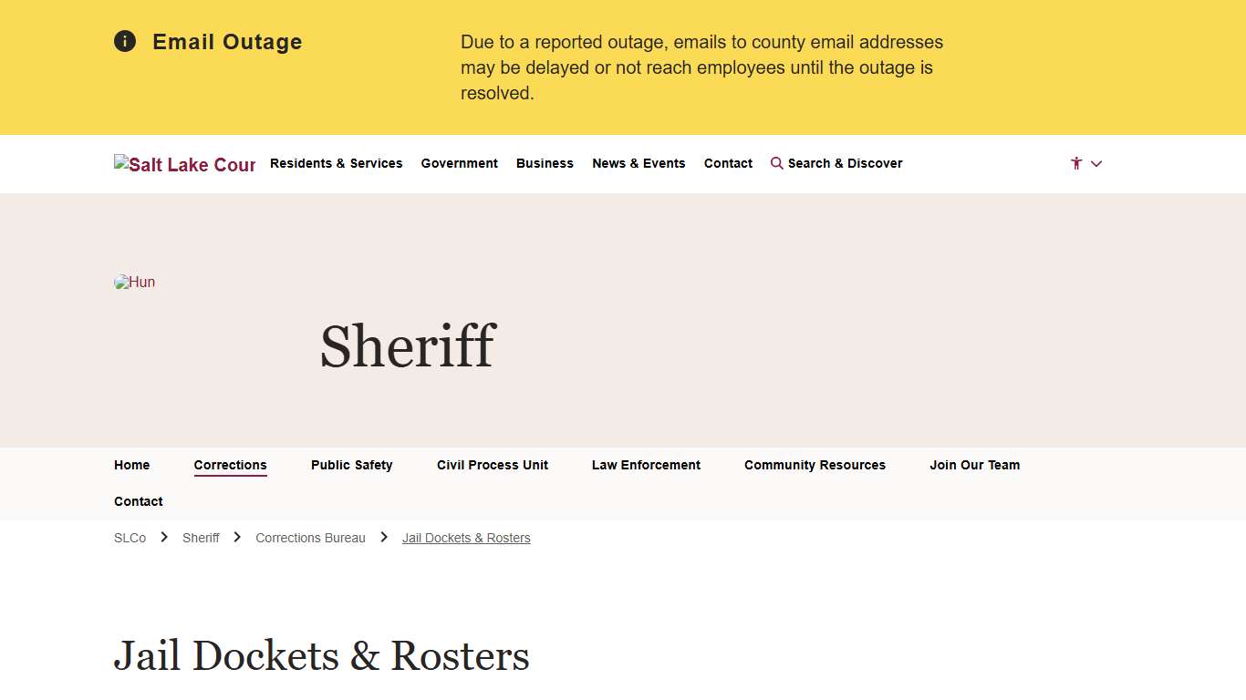 Jail Dockets & Rosters - Sheriff Salt Lake County