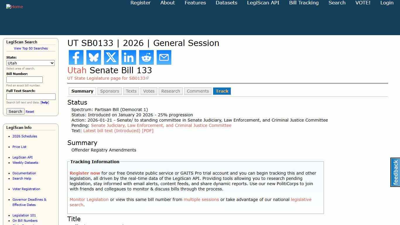 UT SB0133 2026 General Session LegiScan